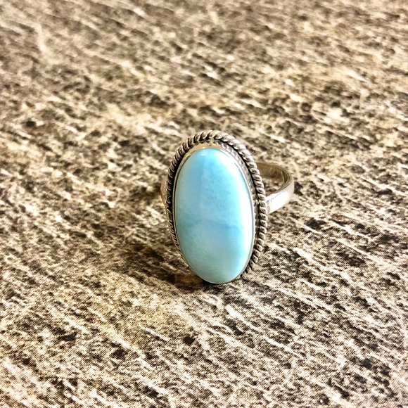 Free People Jewelry - Vintage Sterling Silver Larimar Native 925 Ring